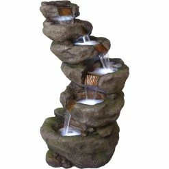 Flash Sale 🛒 Alpine 6 Tier Waterfall Fountain With LED Light 😉