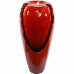 Patio Garden Garage Shop 18 Promo β¨ Alpine 32 In. Red Jar Fountain With LED Lights π§¨