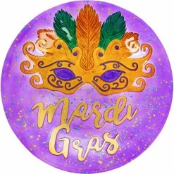 Best Sale ✨ Evergreen 18" Hand Painted Embossed Glass Bird Bath, Mardi Gras 😍