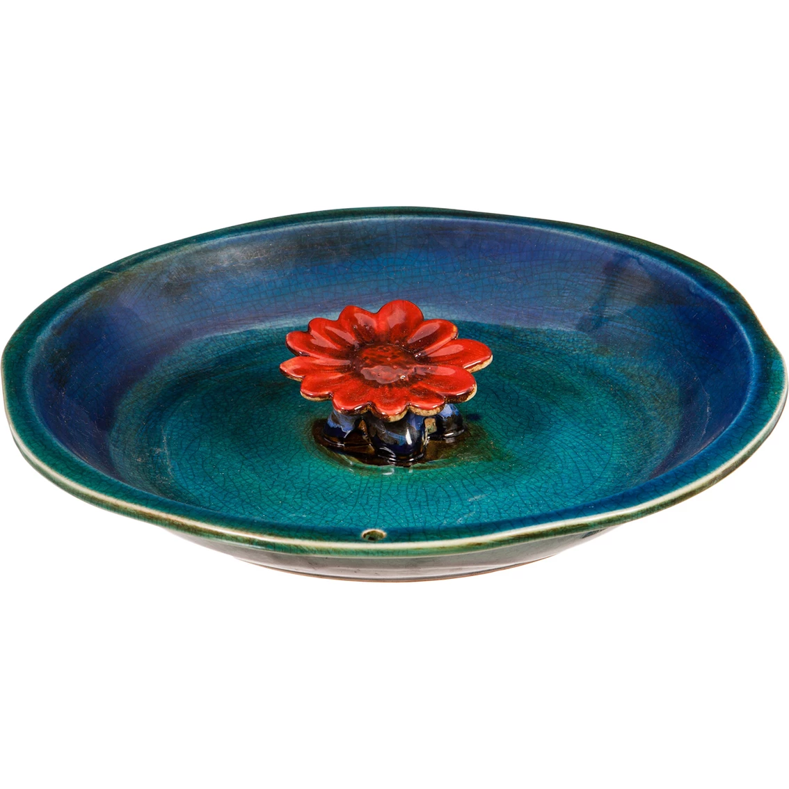 Best deal ⌛ Evergreen 12" Bee Bath, Ceramic, Blue With Red Flower 🔥 1 Best deal ⌛ Evergreen 12" Bee Bath, Ceramic, Blue With Red Flower 🔥