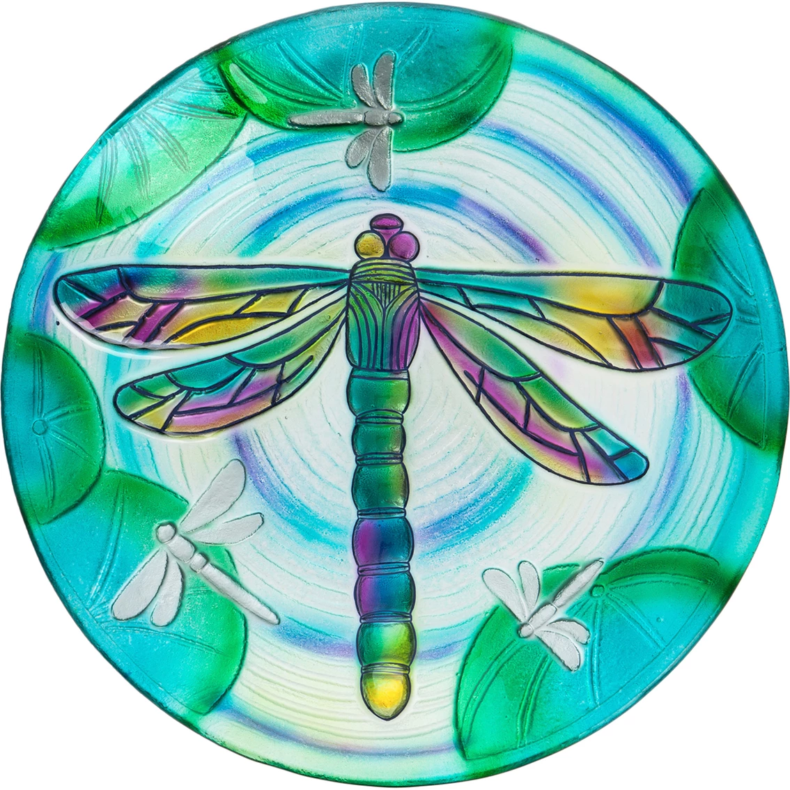 Best Pirce ✔️ Evergreen 18" Hand Painted Embossed Glass Bird Bath, Fluttering Dragonfly Pond 🛒 1 Best Pirce ✔️ Evergreen 18" Hand Painted Embossed Glass Bird Bath, Fluttering Dragonfly Pond 🛒