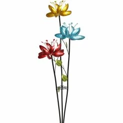 Budget 🎉 Exhart Flower Wind Spinner Garden Stake 17 X 53 In. 🔔