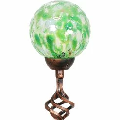 Deals 👍 Exhart Solar Honeycomb Glass Ball Garden Stake With Metal Finial 😍