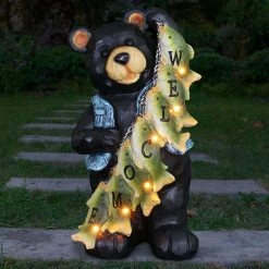 Wholesale 😍 Exhart Solar Fish Stringing Welcome Bear 13 In. Statue ✔️ -Patio Garden Garage Shop unnamed file 217