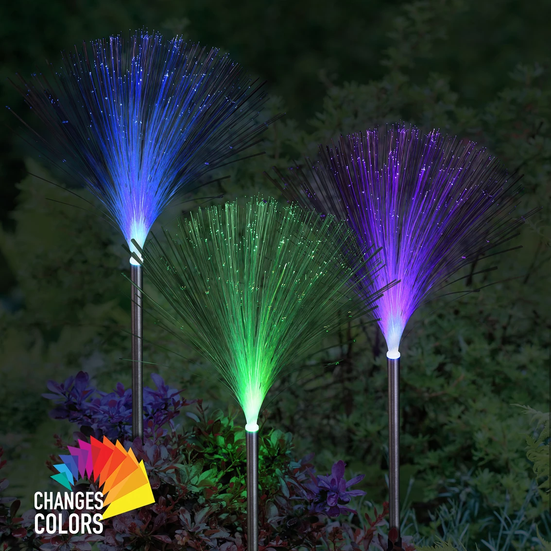 Deals ๐ Exhart Solar Fiber Optic Light 21 In. Garden Stake 3 Pc. Set โจ 2 Deals ๐ Exhart Solar Fiber Optic Light 21 In. Garden Stake 3 Pc. Set โจ - Image 2