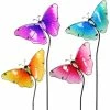 Best Pirce 🎉 Exhart Glass Butterfly Garden Stake Set 4 Pc. ✨