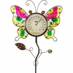 Best Pirce ๐ฅฐ Exhart Butterfly Thermometer Hand Painted Garden Stake ๐