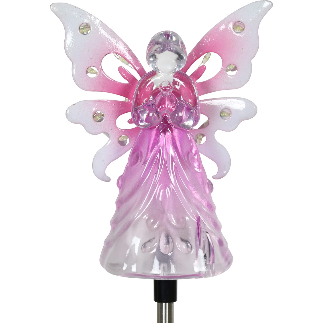 Brand new 👏 Exhart Solar LED Lit Pink Acrylic Angel With Wings Metal Garden Stake 😀 1 Brand new 👏 Exhart Solar LED Lit Pink Acrylic Angel With Wings Metal Garden Stake 😀