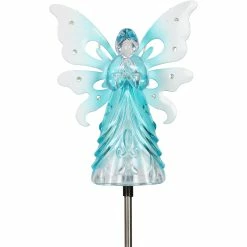 Patio Garden Garage Shop 5 Brand new π Exhart Solar Blue Acrylic Angel Stake With 13 LEDs π