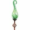 Best Sale 👍 Exhart Solar Hand Blown Pearlized Glass Spiral Flame Garden Stake 🤩