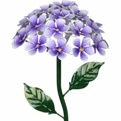 Outlet ✨ Exhart Solar Metal Hydrangea Garden Stake With 26 LED Lights ⌛