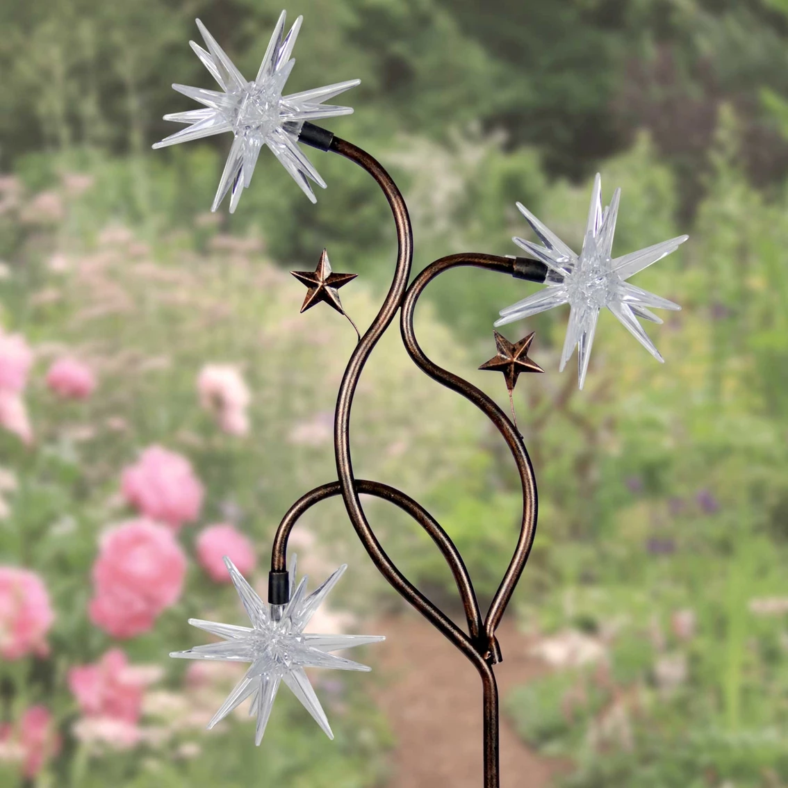 Cheap ๐ Exhart Solar Patriotic Triple Starburst Garden Stake 3 LED Lights โจ 2 Cheap ๐ Exhart Solar Patriotic Triple Starburst Garden Stake 3 LED Lights โจ - Image 2