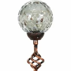 Buy ๐ Exhart Solar Honeycomb Glass Ball Garden Stake With Metal Finial ๐