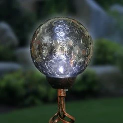 Buy 👏 Exhart Solar Honeycomb Glass Ball Garden Stake With Metal Finial 🔔 -Patio Garden Garage Shop unnamed file 301