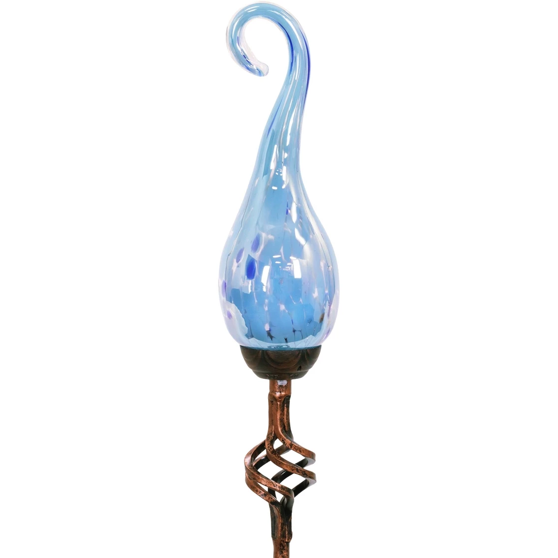 Best Sale 🌟 Exhart Solar Pearlized Glass Spiral Flame Garden Stake 💯 1 Best Sale 🌟 Exhart Solar Pearlized Glass Spiral Flame Garden Stake 💯