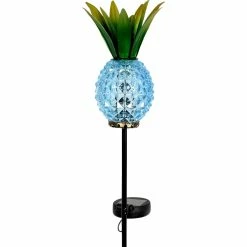Patio Garden Garage Shop 11 Buy β Exhart Solar Blue Textured Glass Pineapple Garden Stake π