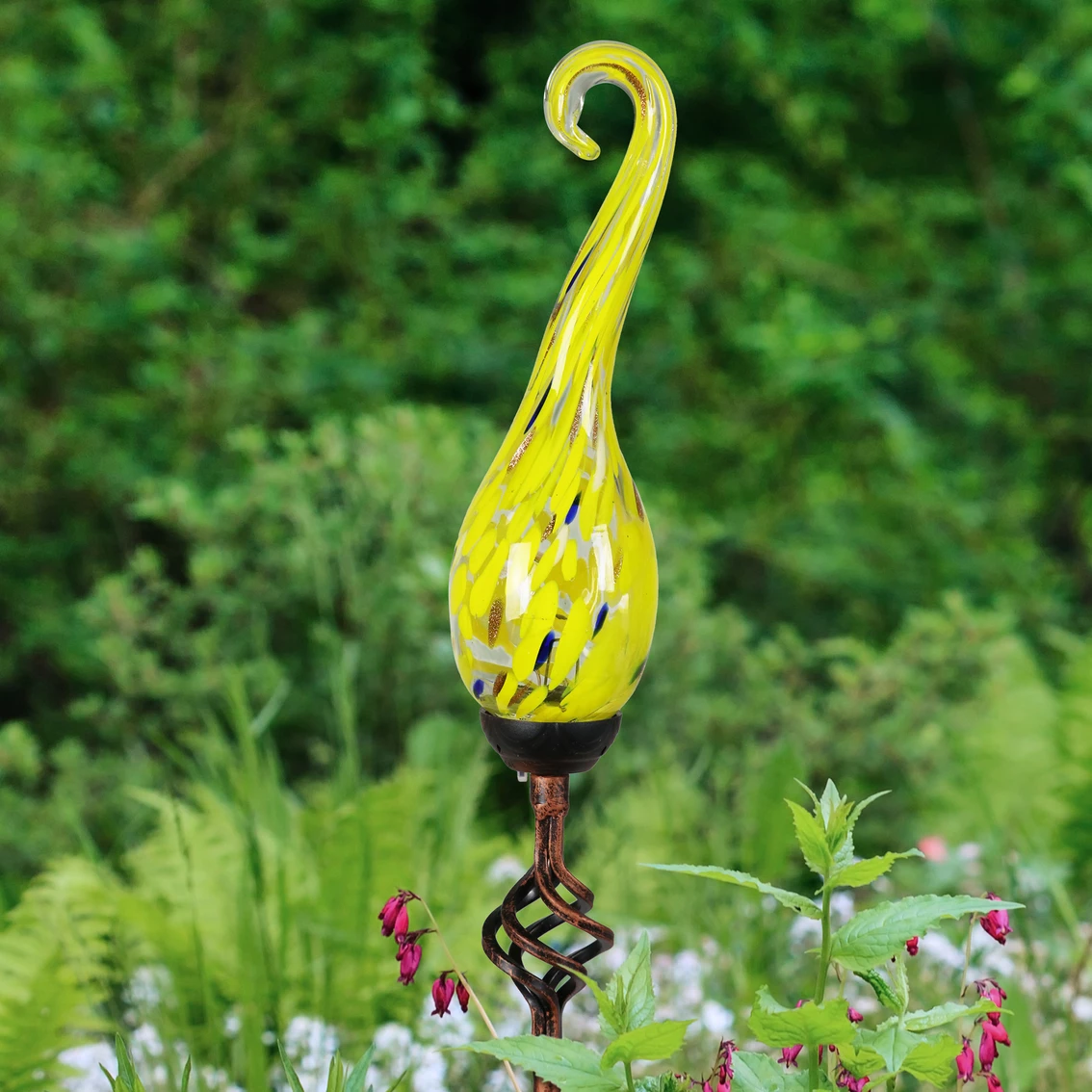 Deals ๐ Exhart Solar Hand Blown Yellow Glass Spiral Flame Garden Stake โจ 2 Deals ๐ Exhart Solar Hand Blown Yellow Glass Spiral Flame Garden Stake โจ - Image 2