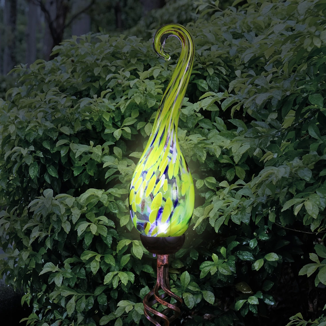 Deals ๐ Exhart Solar Hand Blown Yellow Glass Spiral Flame Garden Stake โจ 3 Deals ๐ Exhart Solar Hand Blown Yellow Glass Spiral Flame Garden Stake โจ - Image 3