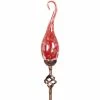 Cheap 💯 Exhart Solar Hand Blown Red Glass Spiral Flame Garden Stake ✔️