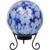Top 10 😀 Alpine 8 In. Diameter Indoor/Outdoor Blue And White Glass Gazing Globe With Lights 🎁