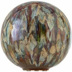 Best Sale 🥰 Alpine 10 In. Tall Indoor/Outdoor Glazed Ceramic Gazing Globe Yard Decoration ✔️