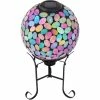 Best reviews of ⌛ Alpine Solar Powered Pink Glass Mosaic Gazing Globe With LED Lights And Metal Stand ⭐