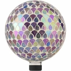 Budget 🥰 Alpine 10 In. Diameter Glass Gazing Globe With Mosaic Flower Design 👏