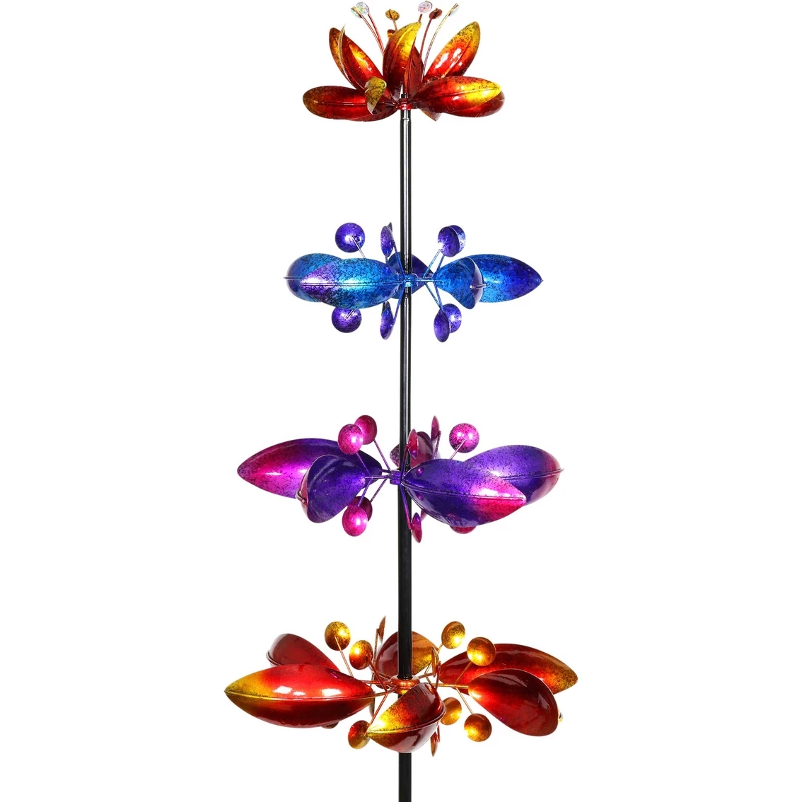 Best Sale ⭐ Exhart Lotus Flower Wind Spinner Garden Stake With 4 Metallic Flowers 😍 1 Best Sale ⭐ Exhart Lotus Flower Wind Spinner Garden Stake With 4 Metallic Flowers 😍