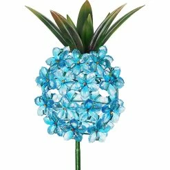 Patio Garden Garage Shop 5 Best deal π Exhart Solar Acrylic Flower And Metal Pineapple 6 In. X 34 In. Garden Stake β¨
