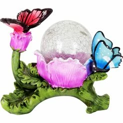Patio Garden Garage Shop 14 Top 10 π€© Exhart Solar Crackle Glass Orb Garden Art With Butterflies π§¨