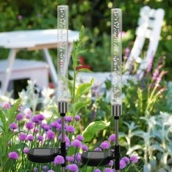 Cheapest 🤩 Exhart Two Solar Color Changing Acrylic Stationary Bubble Cylinder Garden Stakes 🔔 -Patio Garden Garage Shop unnamed file 438
