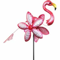 Cheapest ๐คฉ Exhart Pink Flamingo Double Sided Metal Garden Spinner Stake โ