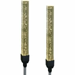 Deals 🌟 Exhart Solar Acrylic Square Stationary Bubble Garden Stake Set Of 2 🛒