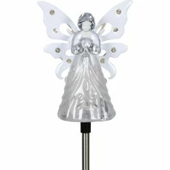 Coupon 💯 Exhart Solar Acrylic Angel With Wings & Twelve LED Lights On A Metal Garden Stake ❤️