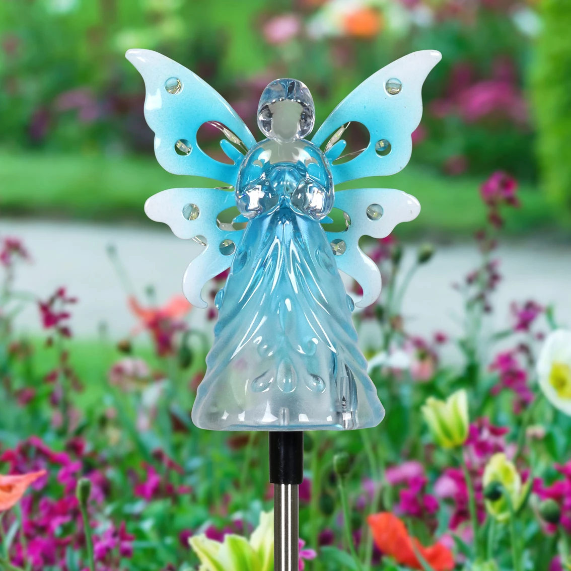 Best Sale ๐ Exhart Solar Acrylic Angel With Wings & Twelve LED Lights On A Metal Garden Stake ๐ 3 Best Sale ๐ Exhart Solar Acrylic Angel With Wings & Twelve LED Lights On A Metal Garden Stake ๐ - Image 3