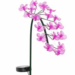 Wholesale 🤩 Exhart Solar Spinning Forget Me Not Blooms On Flower Garden Stake, 27 In. 🎉