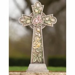Best Pirce 🤩 Roman Garden Cross With Roses 26 In. 🎉
