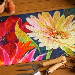 Cheap 🛒 Evergreen Floral Fanfare Embossed Floor Mat ⌛