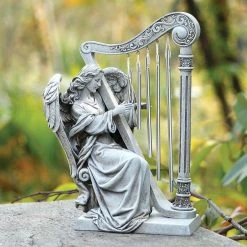 Coupon 💯 Roman Joseph's Studio Angel With Harp Wind Chimes 🛒