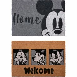 Budget 🎉 Disney Mickey Coir Welcome Mat 2 Pk., Gray 💯