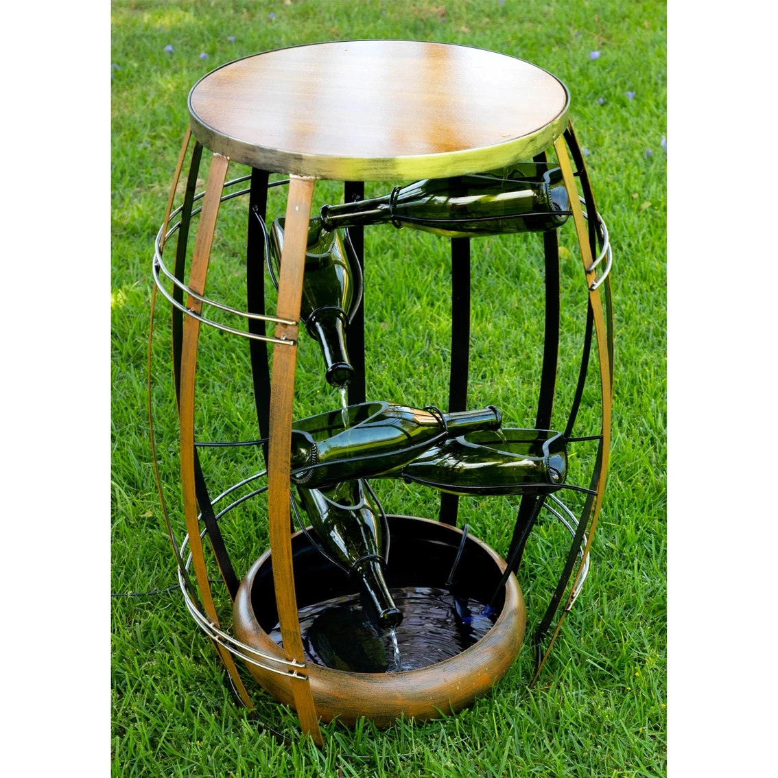 Outlet 💯 Alpine Metal Fountain With Tiered Glass Bottles 🥰 1 Outlet 💯 Alpine Metal Fountain With Tiered Glass Bottles 🥰