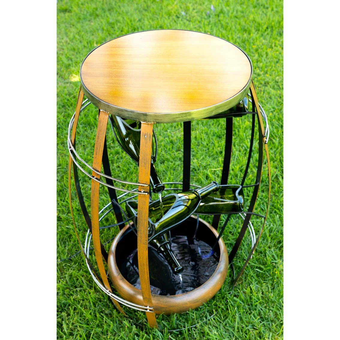 Outlet 💯 Alpine Metal Fountain With Tiered Glass Bottles 🥰 2 Outlet 💯 Alpine Metal Fountain With Tiered Glass Bottles 🥰 - Image 2