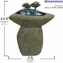 Hot Sale ⭐ Alpine Lotus Rock LED Fountain ⌛ -Patio Garden Garage Shop unnamed file 984