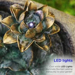 Hot Sale ⭐ Alpine Lotus Rock LED Fountain ⌛ -Patio Garden Garage Shop unnamed file 985